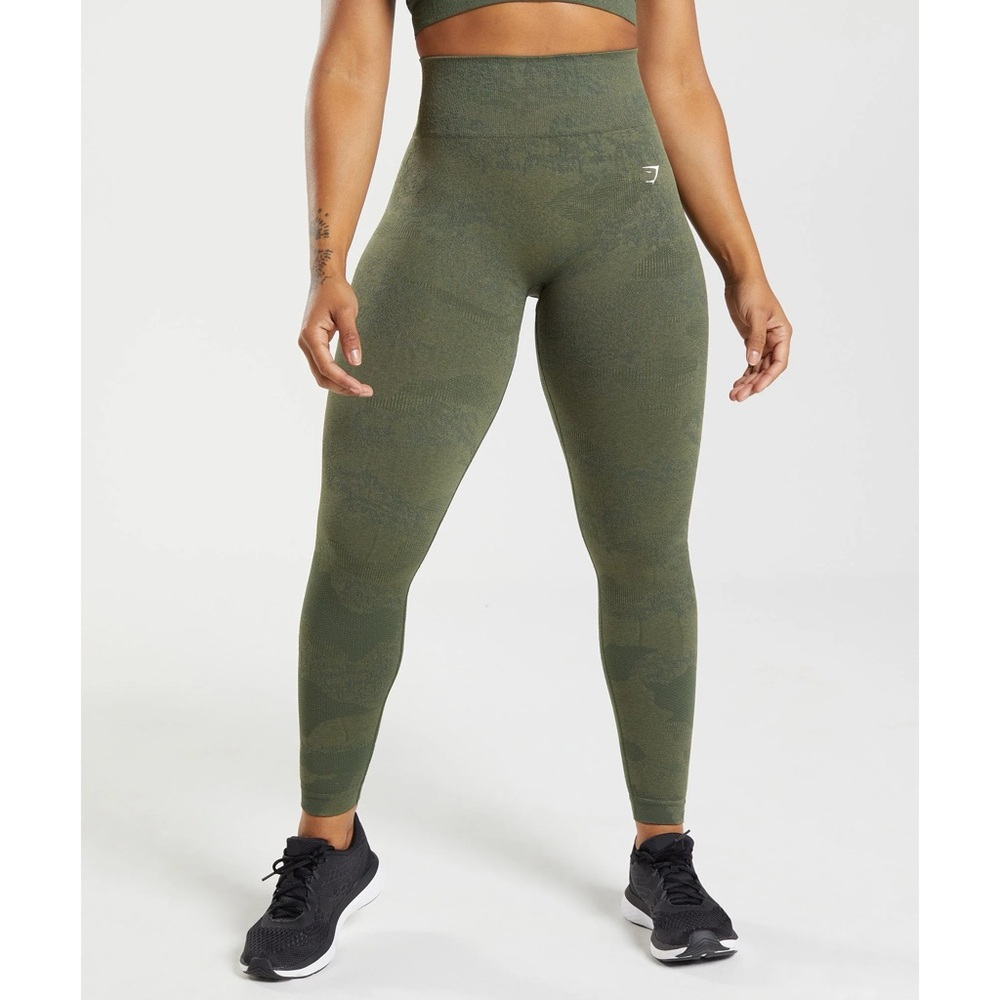 Gymshark adapt camo green leggings